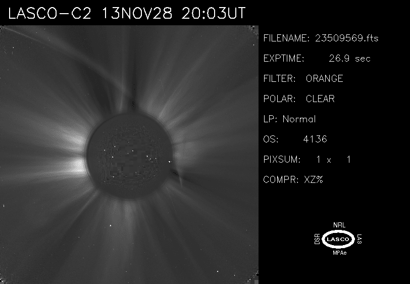 Comet Ison Lasco Image Debris